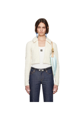 Tory Burch White Cropped Wool Silk Jacket