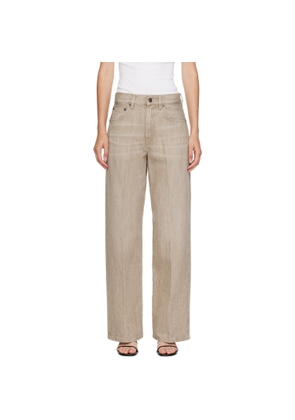 6397 Beige Wide Jeans