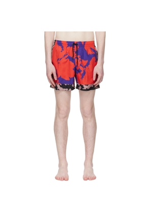 Dries Van Noten Red & Purple Printed Swim Shorts