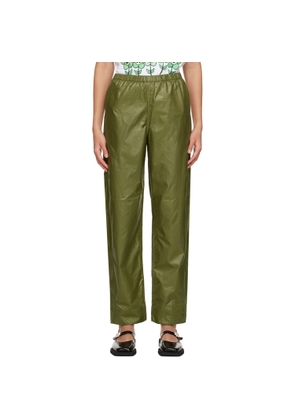 GANNI Khaki Elasticized Trousers