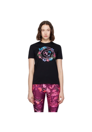 Versace Jeans Couture Black Cotton Jersey Screen-Printed T-shirt