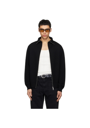 Courrèges Black Zipped Wool Cardigan