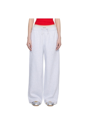 SKIMS Gray Cotton Fleece Oversized Double Waist Sweatpants