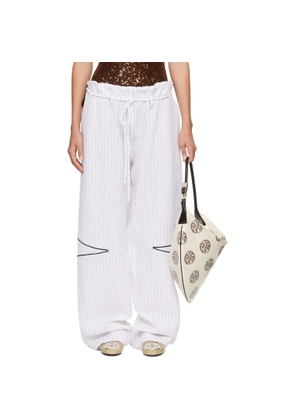 Tory Burch SSENSE Exclusive White Cotton Baggy Trousers