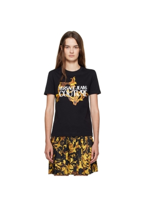 Versace Jeans Couture Black Screen-Printed Cotton Jersey T-shirt
