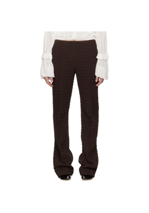 Tory Burch Brown Wool Silk Slim Trousers