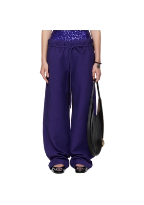 Tory Burch Purple Cotton Baggy Trousers