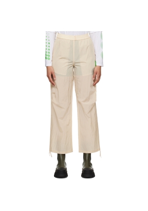 GANNI Beige Light Tech Drawstring Pants