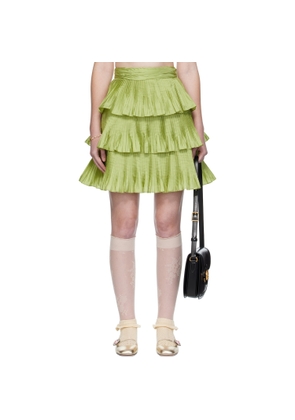 Valentino Green Taffetas Midi Skirt