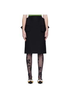 Valentino Black Crepe Couture Midi Skirt