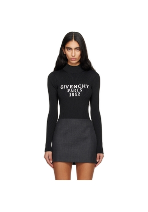 Givenchy Black Fine Rib 'Givenchy' Signature Bodysuit