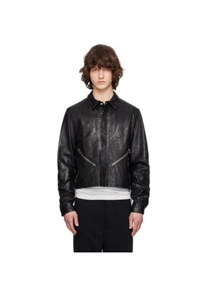 Rick Owens Black Temple Tour Alice Leather Overshirt