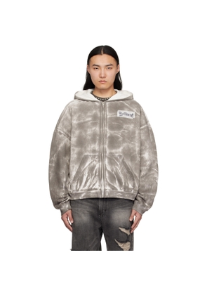We11done Gray Muddy Zip-Up Hoodie