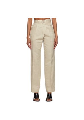 Helmut Lang Beige Wrap Trousers
