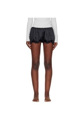 SKIMS Black Lightweight Satin Bloomer Shorts