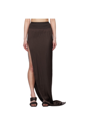 Rick Owens Brown Hollywood Slit Maxi Skirt