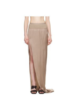 Rick Owens Taupe Hollywood Slit Maxi Skirt