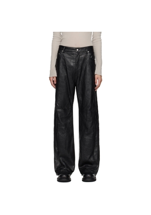 Rick Owens Black Temple Geth Leather Pants