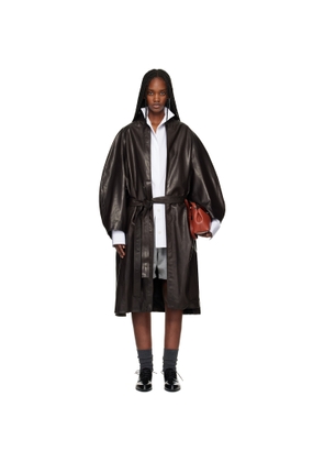Fear of God Brown Belted Leather Coat