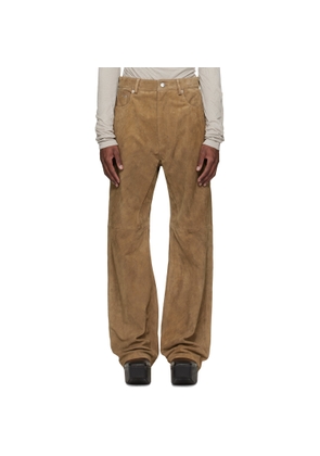 Rick Owens Brown Temple Geth Suede Pants
