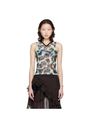 Collina Strada Green & Black Lace Dachi Tank Top