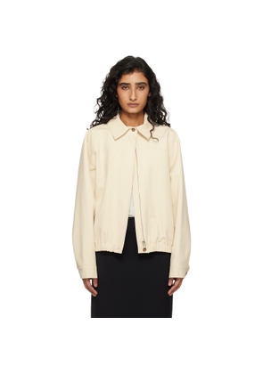 Loulou de Saison Beige Drew Cotton Gabardine Windbreaker Jacket