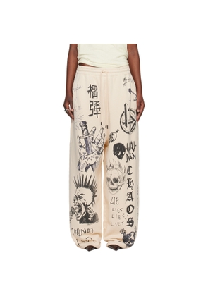 LU'U DAN Off-White Raw-Cut Bontan Sweatpants