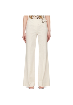 Versace Jeans Couture Off-White Baroque Buckle Trousers