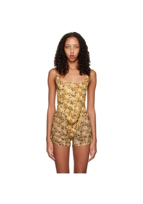 KNWLS Yellow Floral Corset