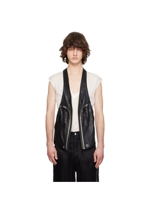 Rick Owens Black Temple Bauhaus Leather Vest