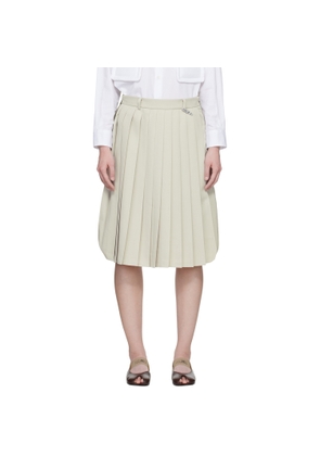 Maison MIHARA YASUHIRO Green & Beige Combined Pleats Cargo Midi Skirt