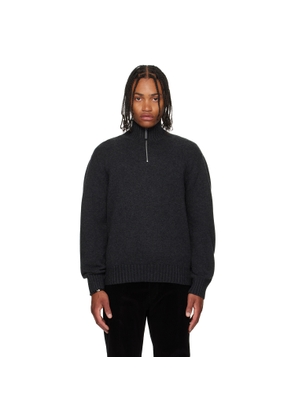 Ferragamo Gray High Neck Cashmere Turtleneck