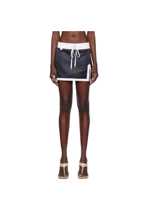 Julie Kegels Navy Sateen Miniskirt
