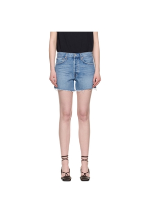AGOLDE Blue Parker Long Denim Shorts