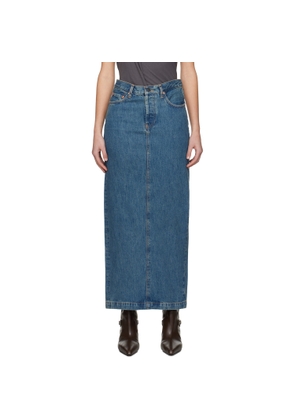 WARDROBE.NYC Blue Column Denim Midi Skirt