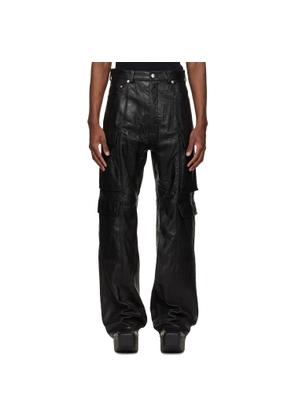 Rick Owens Black Temple Geth Leather Cargo Pants