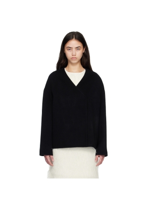 Loulou de Saison Black MAARA Asymmetric Drap Jacket
