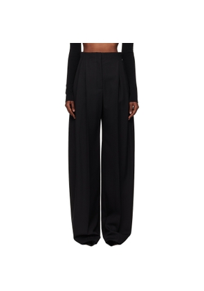 Mugler Black Wide Pleated Trousers