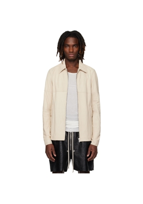 Rick Owens Beige Temple Brad Leather Jacket