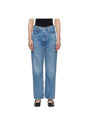 AGOLDE Blue 90's Mid Rise Straight Jeans