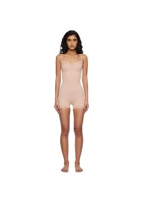 SKIMS Beige Fits Everybody Lace Onesie Romper