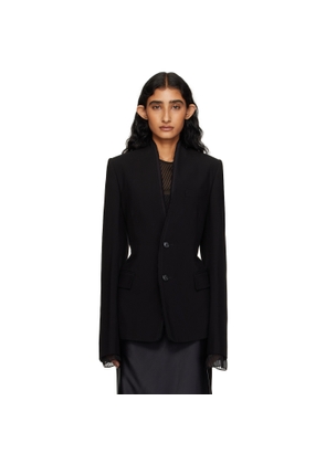 Ann Demeulemeester Black Sady Collarless Fitted Blazer