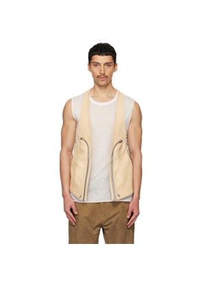 Rick Owens Beige Temple Bauhaus Leather Vest