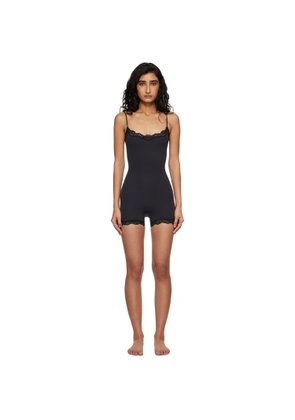SKIMS Black Fits Everybody Lace Onesie Romper