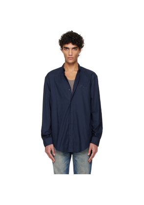 BALMAIN Navy Oxford Cotton Reg Shirt