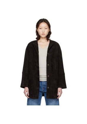 Loulou de Saison Brown Waren Oval Suede Coat