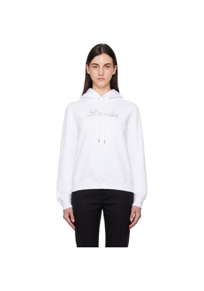 Lanvin White 'Lanvin' Bead Embroidered Hoodie