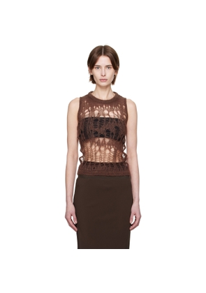 Rick Owens Brown Hollywood Spider Tank Top