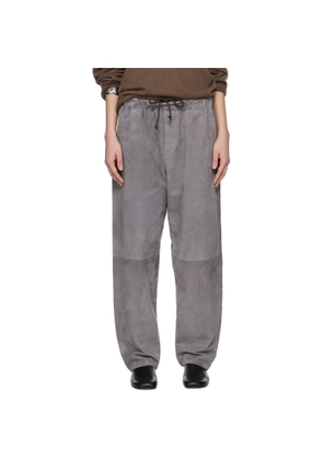 Meta Campania Collective Gray Ed Unlined Drawstring Lamb Suede Trousers