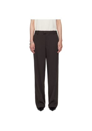 Meta Campania Collective Brown Gilles Straight Twill Trousers